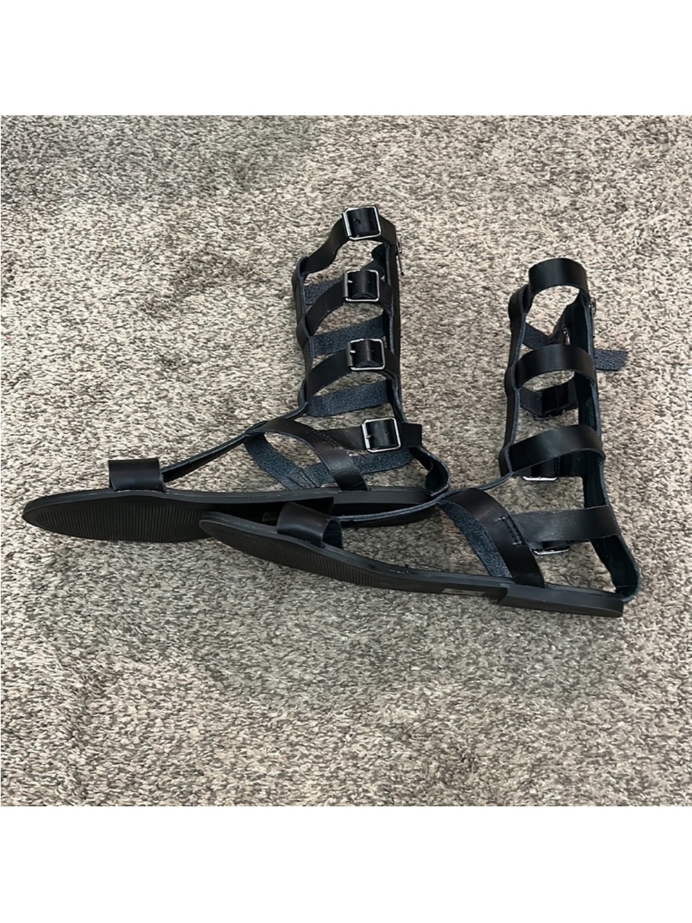 😎 🖤 Sexy! Steve Madden Black Strappy Cage Gladiator Sandals 🖤 Retail $65!!